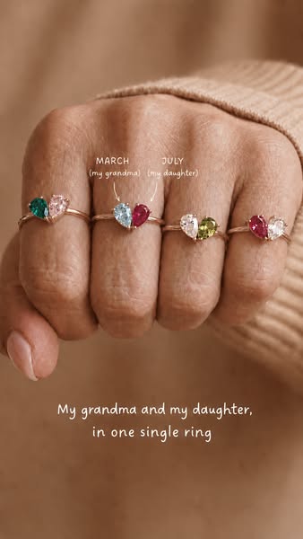 Two birthstones, one heart, one bond