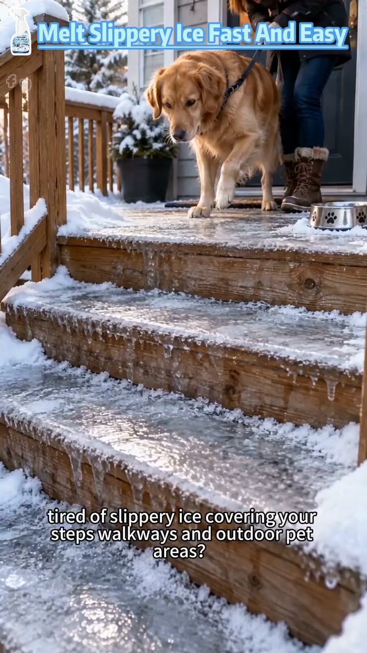 Ice Gone, Paws Happy! Pet-Safe De-Icing Spray for Clear, Safer Walkways