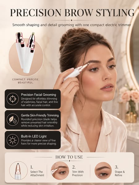 2-in-1 Women's Eyebrow and Facial Hair Removal Device