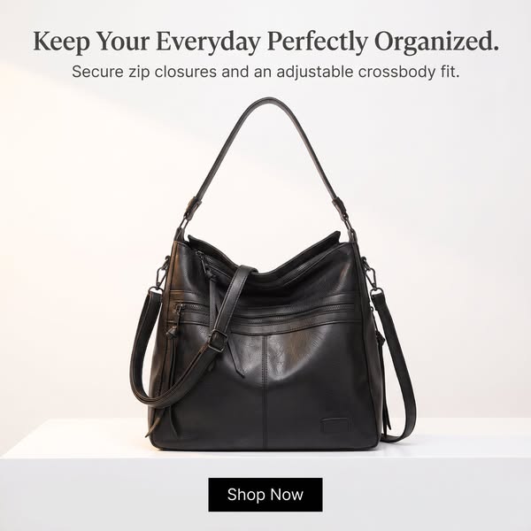 Threaded PU Leather Satchel – Adjustable Shoulder & Crossbody Bag