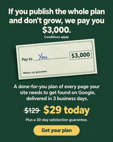Your full SEO page plan ($29)