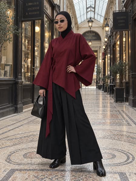 97% Cotton Asymmetrical Kimono