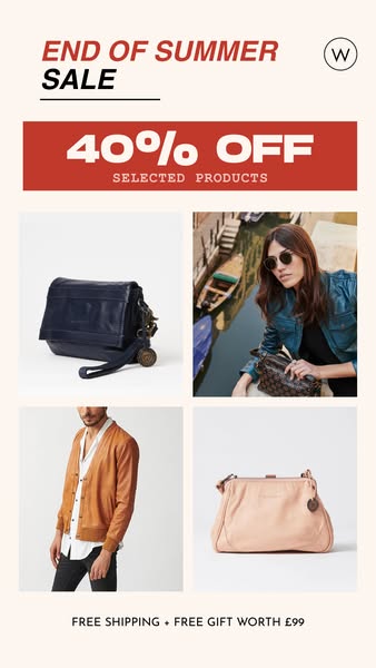 40% OFF END OF SUMMER SALE