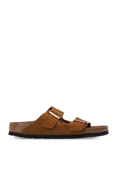 Birkenstock ‘Arizona BS’ Suede Slides, Women's, Brown