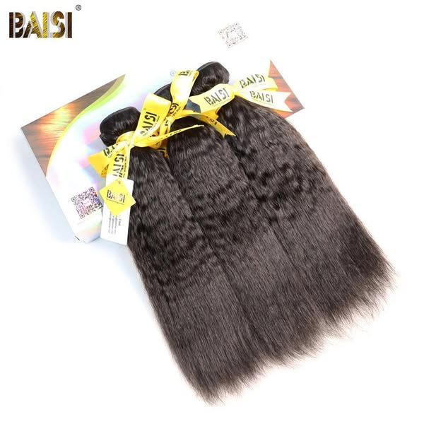 BAISI 12A Raw Hair Weave Peruvian Virgin Hair Yaki Kinky Straight