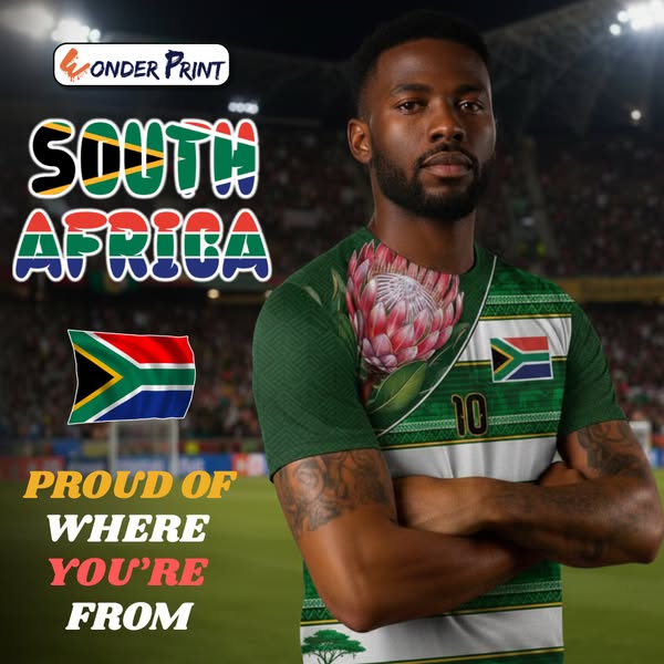 Custom South Africa Football Polo Shirt King Protea with African Heritage Stripes Style by African Pride Shop