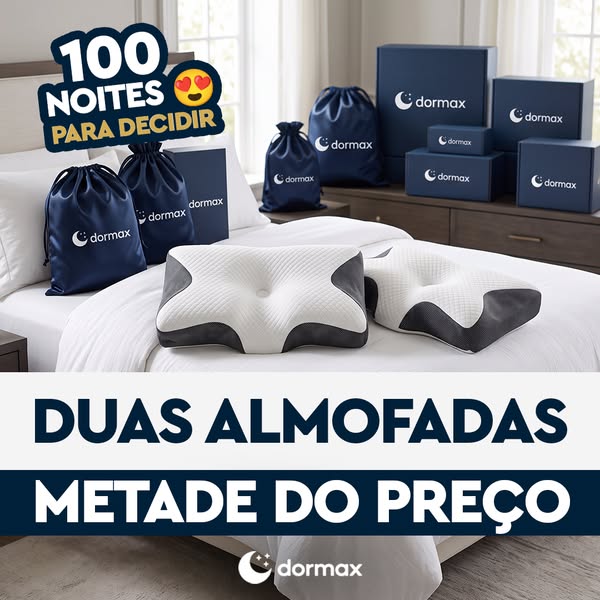 Duas almofadas, uma para cada lado da cama.