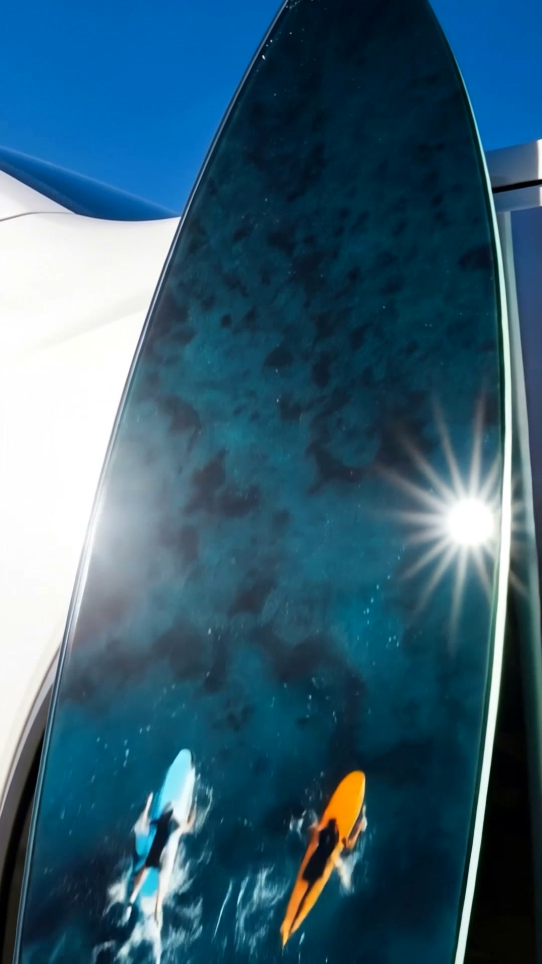Surfboard Glass Wall Art