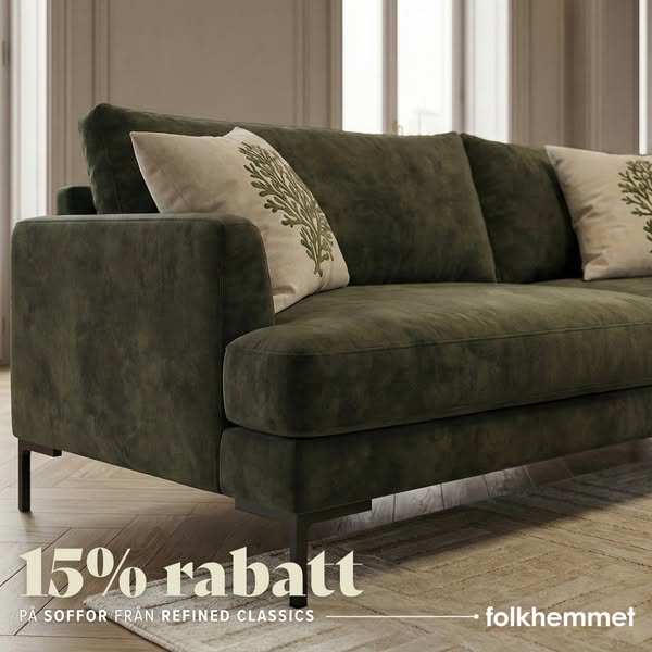 Spara 15% på din nya soffa!