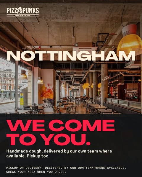 Pizza Punks delivers in Nottingham