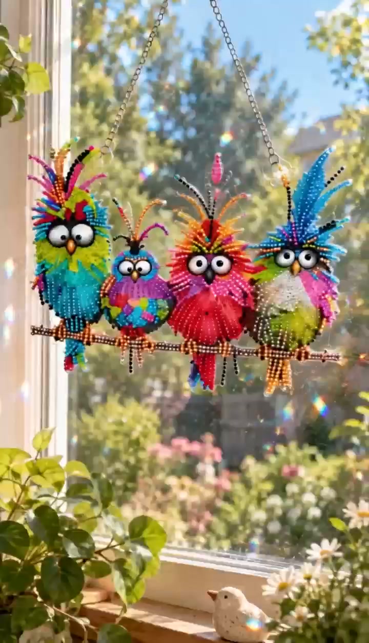 Sunny Birds Diamond Art Suncatcher DIY Kit