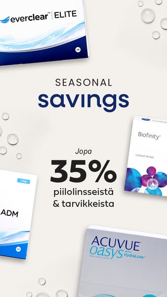 Piilolinssien kausiale – säästä jopa 35%