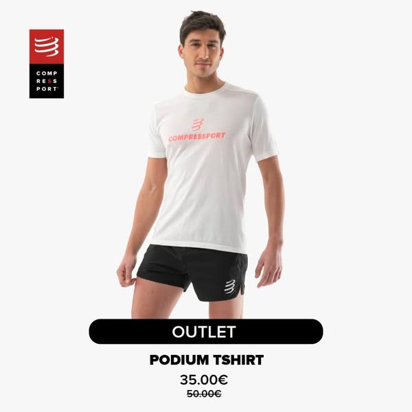 Podium Tshirt - Blanc - Compressport