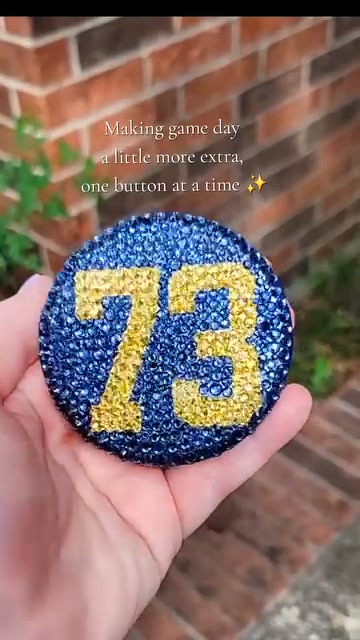 Your Number, Rhinestone Shine — 3" Game Day Button €29,95 (Was €54,99)