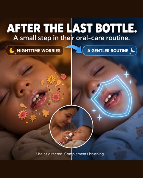 Two sprays. No rinsing. They stay asleep.