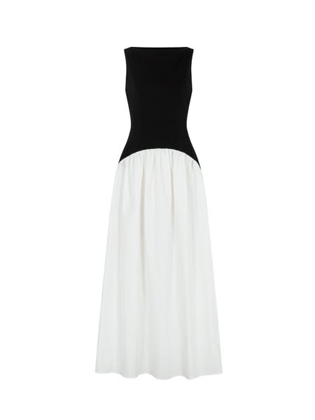 Black & White Sleeveless Contrast Dress