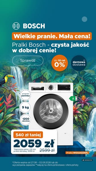 Pralka Bosch taniej o 540 zł