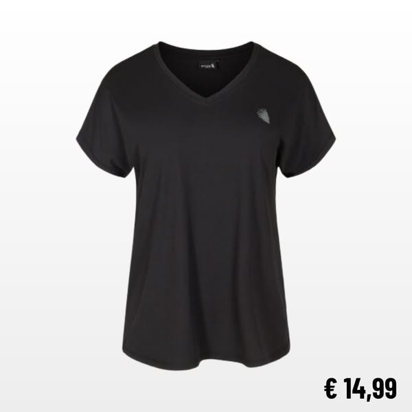 Losvallend trainings-T-shirt met V-hals