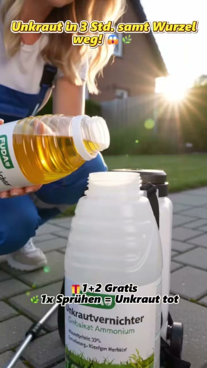 Unkraut dauerhaft beseitigen -FUDA Nano-Wurzel-Zerstörer Konzentrat ‼
