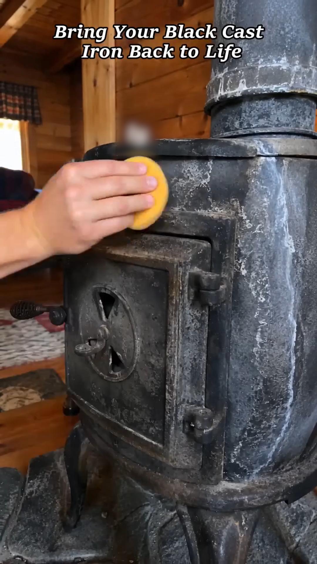 2026 HOT SALECast Iron Stove Polish with Sponge