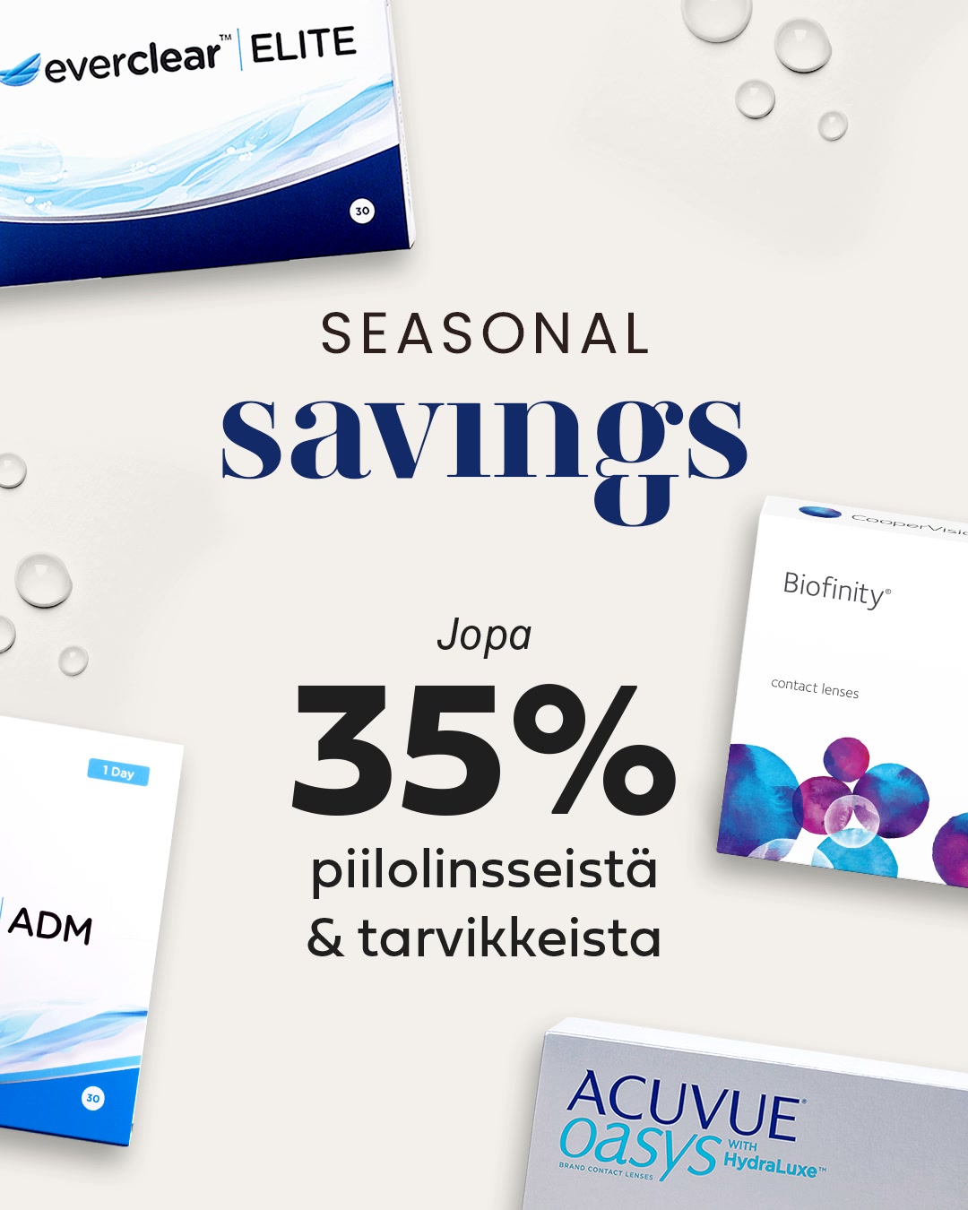 Piilolinssien kausiale – säästä jopa 35%