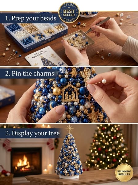 DIY Beaded Christmas Tree Craft Kit
