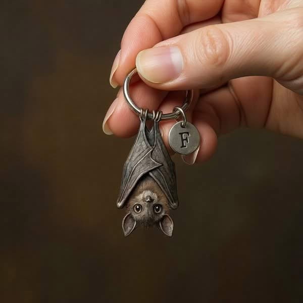 Emotional Support Bat Inspirational Keychain