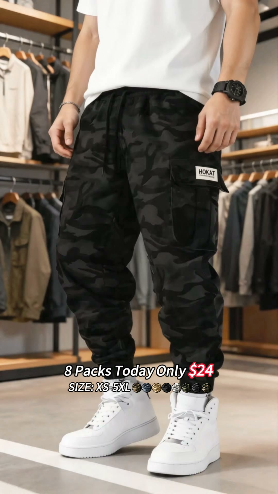 Men's camouflage tactical work pants