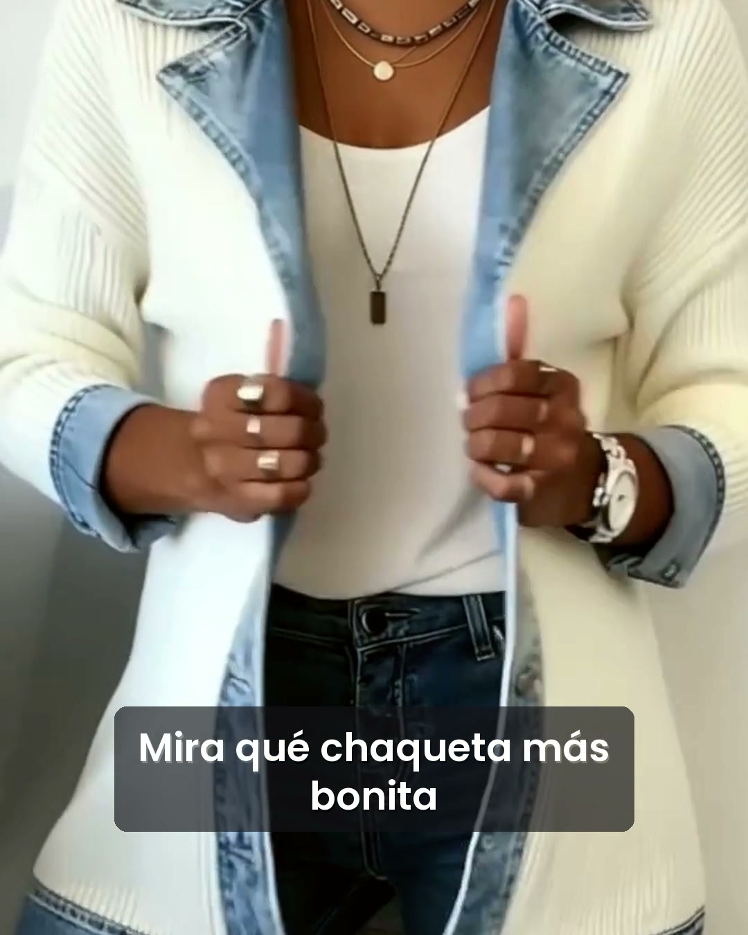Punto acanalado con vaquero