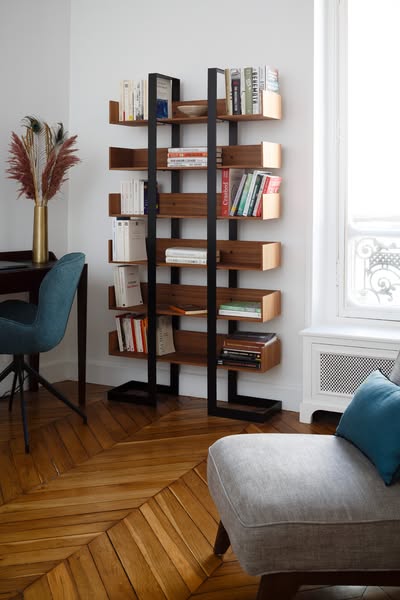 Bibliothèque Séverin 3, faite à la main, dans les Collections du Mobilier National