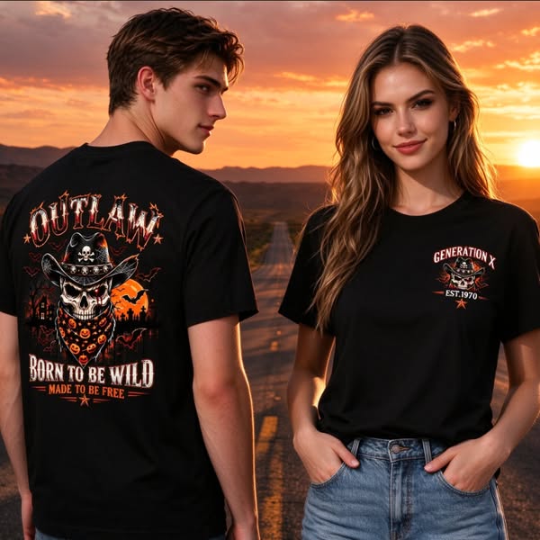Outlan Born To Be Wildmade To Be Free Generation X EST.Year Tee
