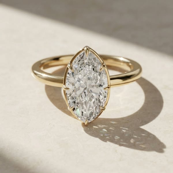 3 Carat Marquise Moissanite Ring