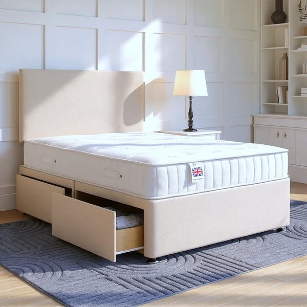 Livorno Divan Bed Set with Strutted Headboard