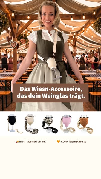 Wein dabei. Hände frei