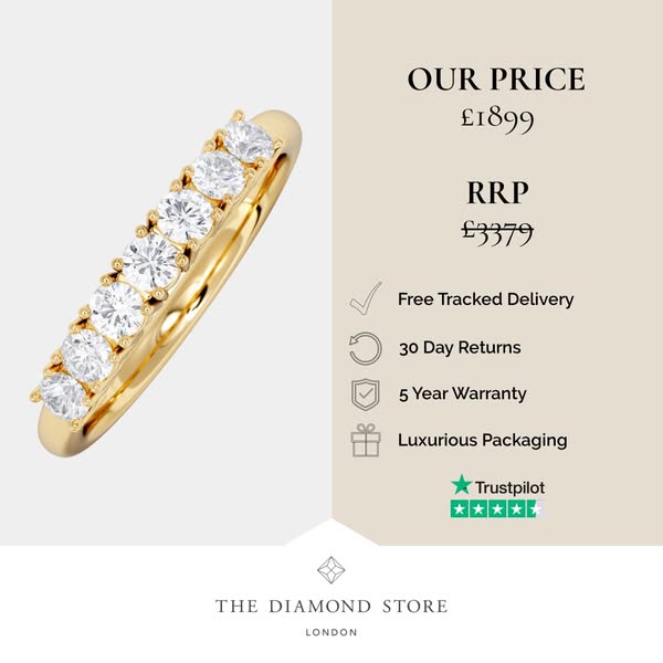 Chloe 18K Gold 7 Stone Diamond Eternity Ring 0.75CT PK