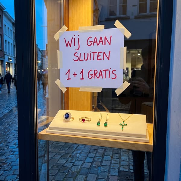 1 + 1 gratis. Wij sluiten na 32 jaar.