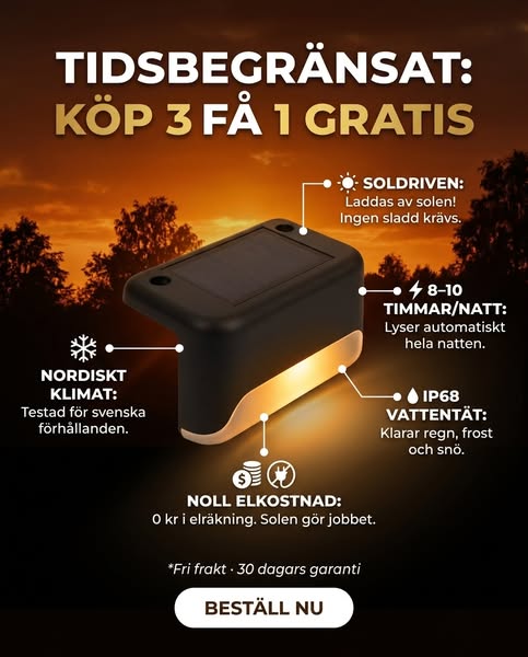 Solcellsdriven Utomhuslampa