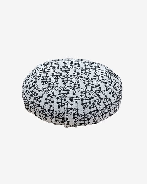 Meditation Cushion Ann Ringstrand for Yogiraj, Off White Jacquard pattern