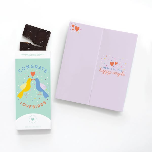 Wedding or Engagement Card with Chocolate INSIDE