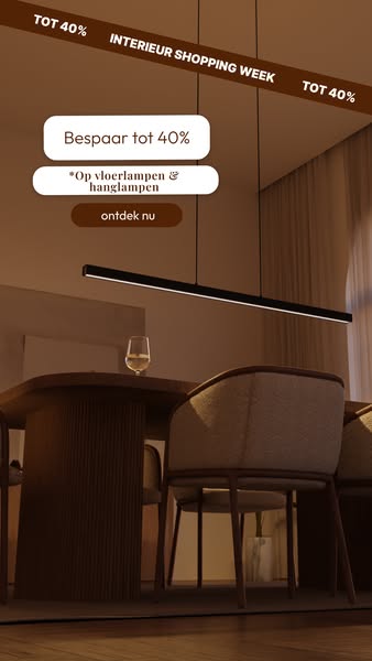 Interior Shopping Week — tot 40% korting op staande lampen & hanglampen.