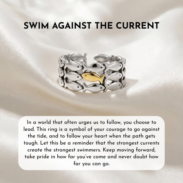 Swim Against the Current Ring