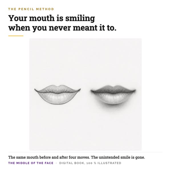 Your mouth is smiling when you never meant it to.