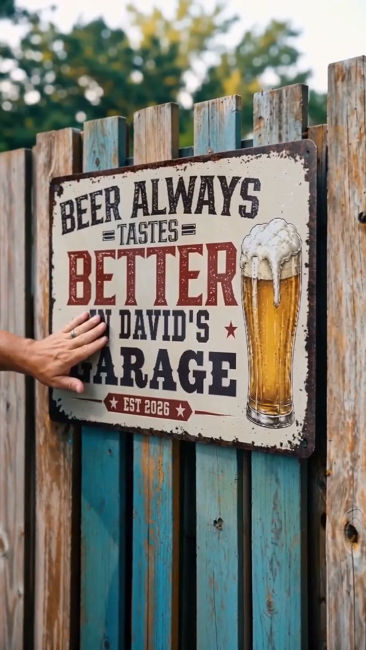 Custom "Beer Tastes Better" Garage Metal Sign