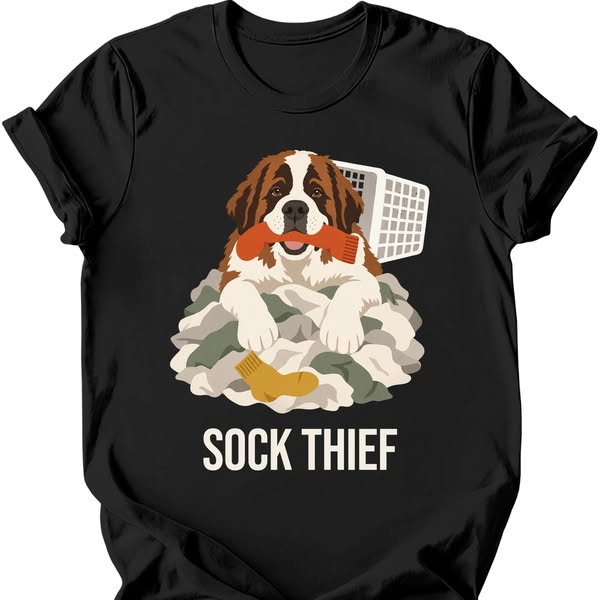 Saint Bernard - Sock Thief T-Shirt