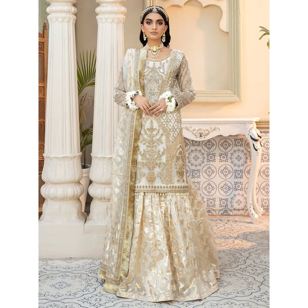 SJ-3027 OFF WHITE | Luxury Semi Formal