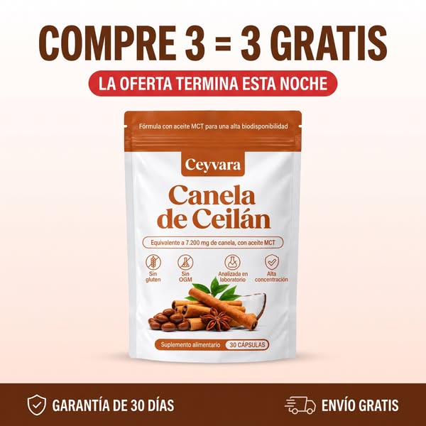 Canela de Ceilán equivalente a 7.200 mg, aceite MCT