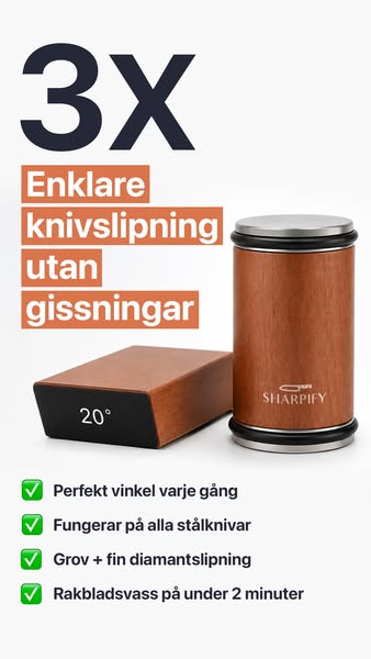 Årets knivslip 2025, nu till super-rea. Gör det till en fröjd att stå i köket! Förvandla alla dina knivar hemma till proffsverktyg
