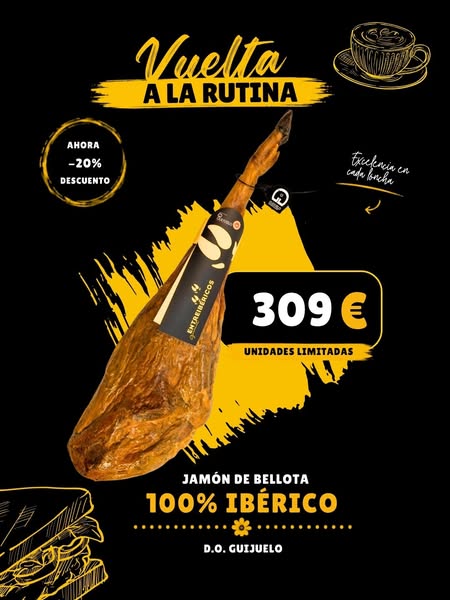 ESPECIAL VERANO Jamón de Bellota 100% Ibérico D.O. Guijuelo
