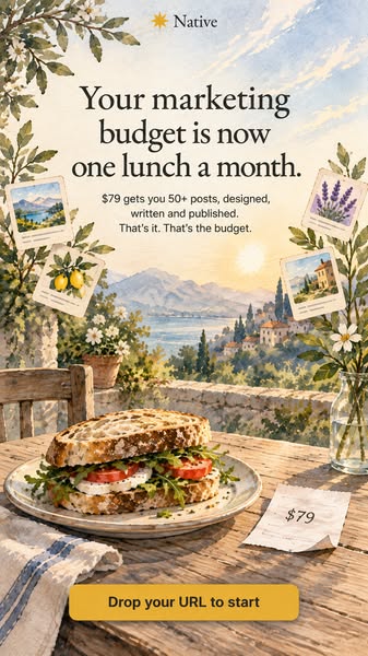 Your marketing budget is now one lunch a month.
