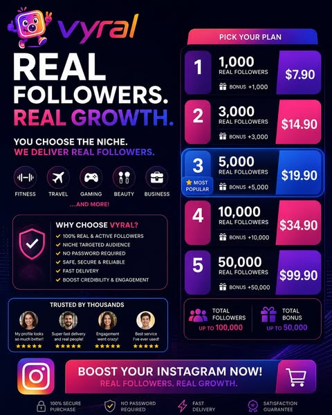 Vyral — Real Instagram Followers in 24h